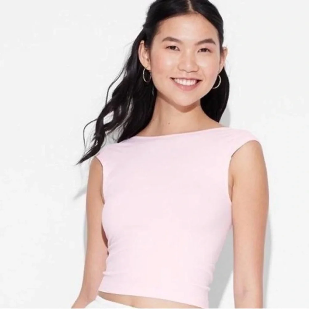 Wild Fable Pink Sleeveless Back Scoop Neck Top - Picture 2 of 3